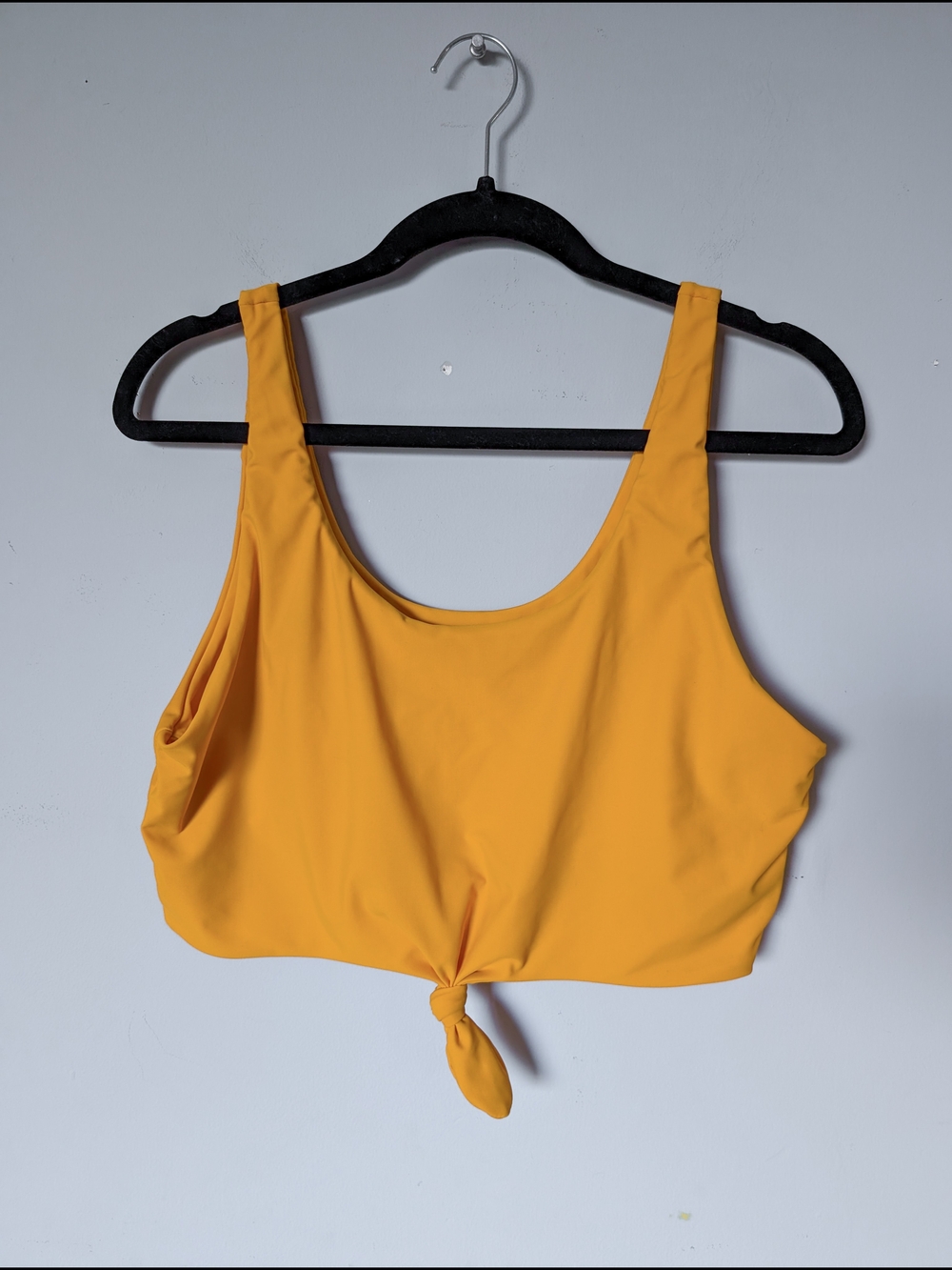 Zaful Yellow Tie-Knot Bikini Crop Top